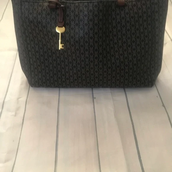 Fossil Black and Brown Tote Bag - Picture 5 of 5